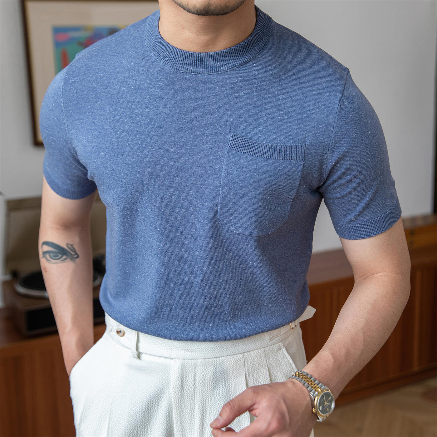 Old Money knit linen blend T-shirt