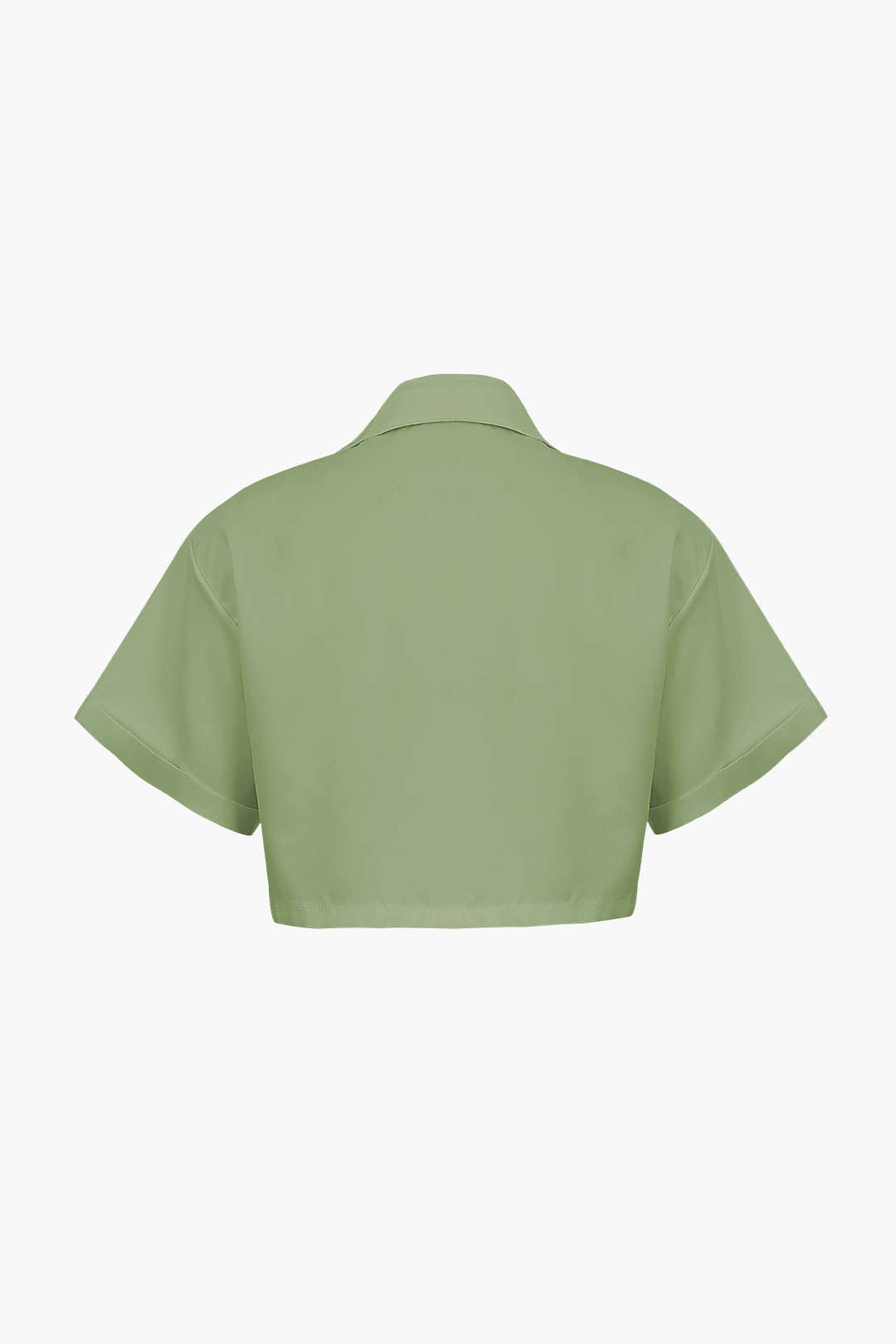 Basic Flap Pocket Twist Hem Shirt