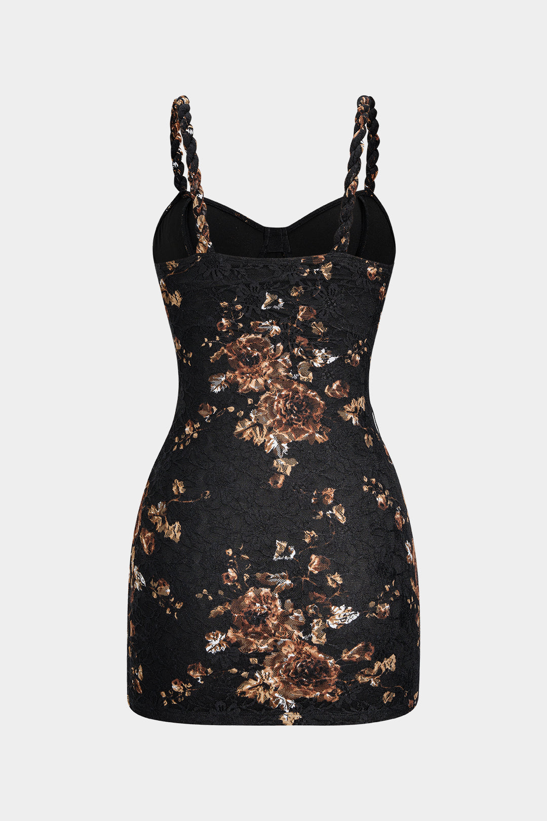 Floral Lace Patchwork Twist Knot Sleeveless Dress And Satin Asymmetrical Tie-Knot Skirt Set