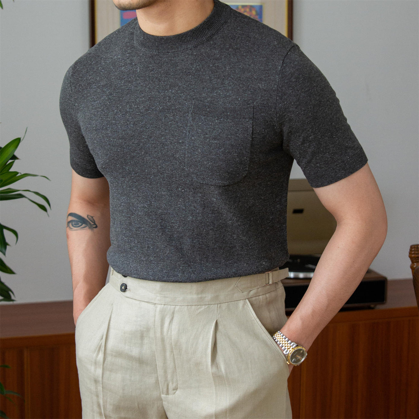 Old Money knit linen blend T-shirt
