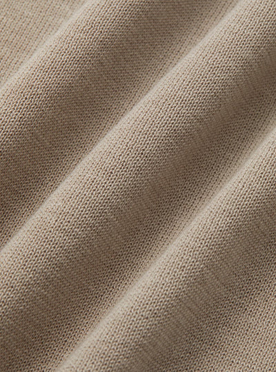 Buttonless polo shirt – Taupe