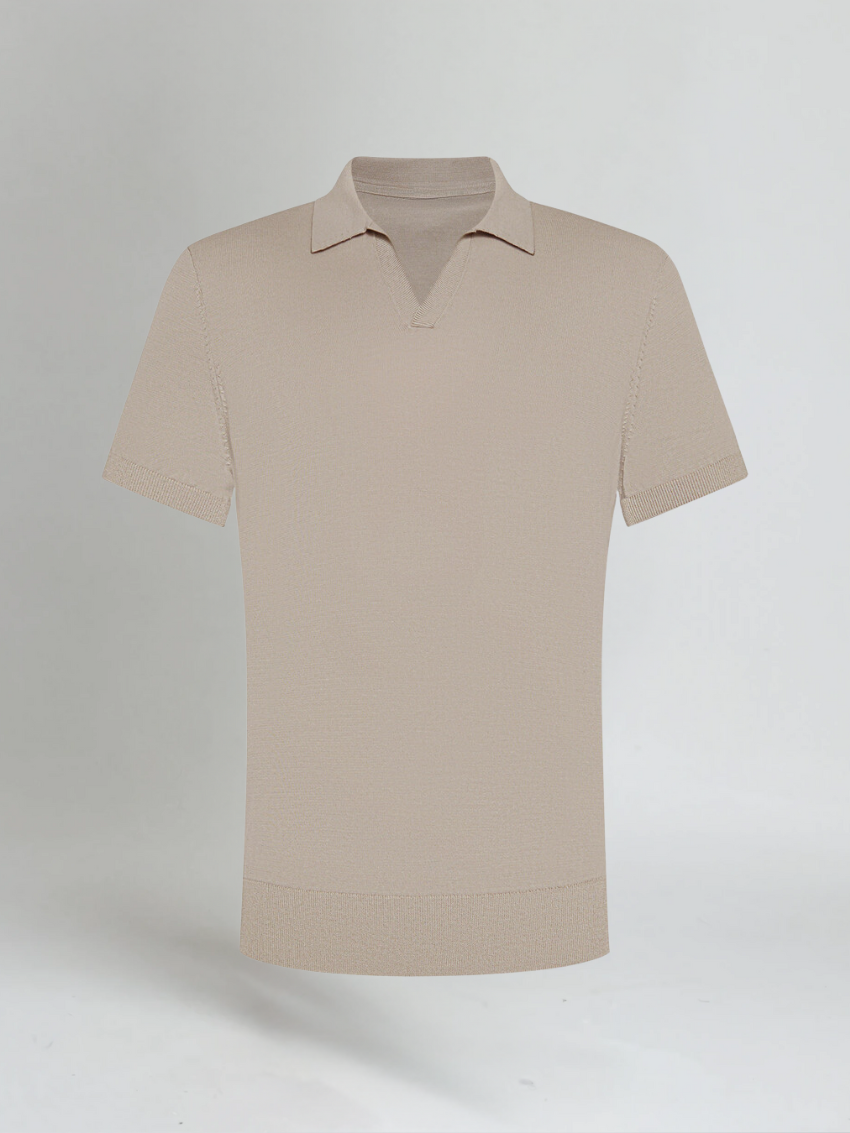 Buttonless polo shirt – Taupe