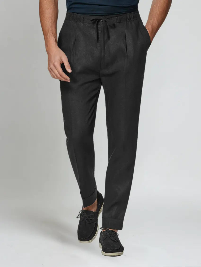 Seaside linen pants – Black