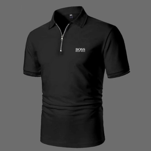 Business Zippered Polo Shirt