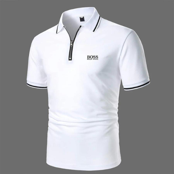 Business Zippered Polo Shirt