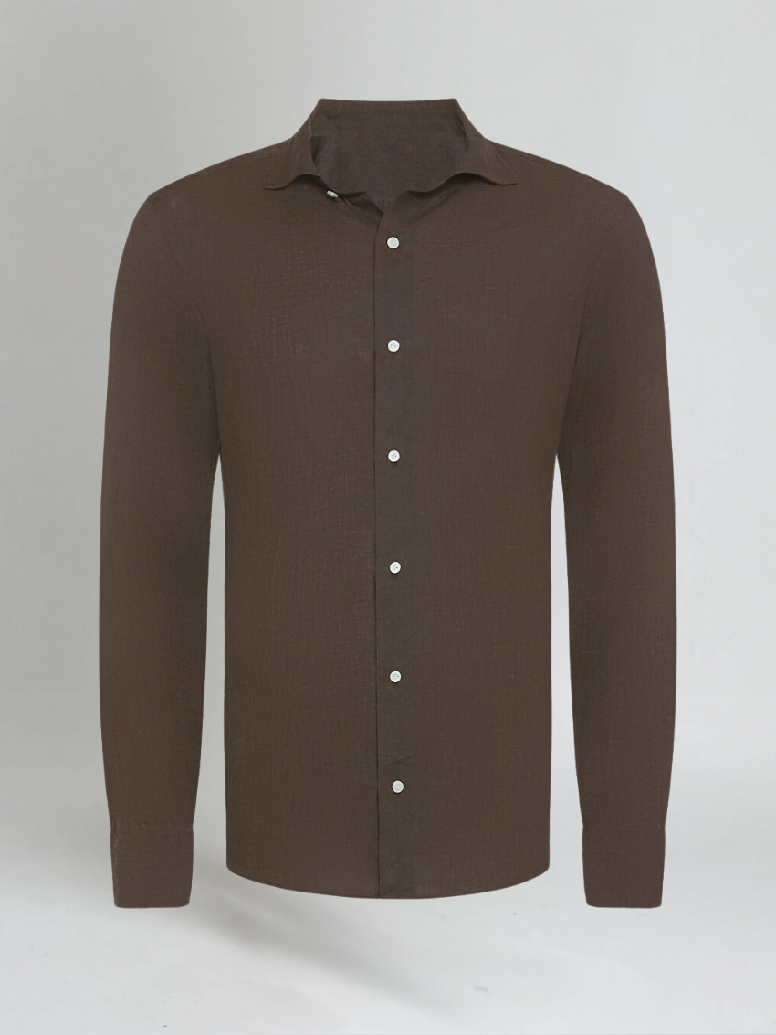 Essential Linen Shirt - Dark Brown
