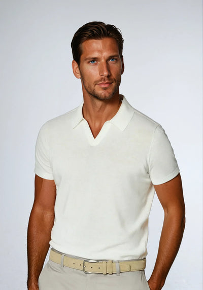 Buttonless polo shirt – White
