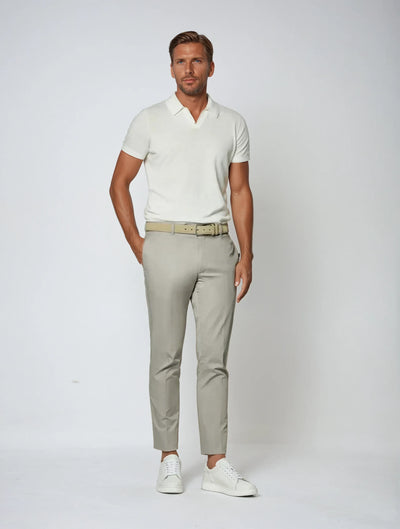 Buttonless polo shirt – White