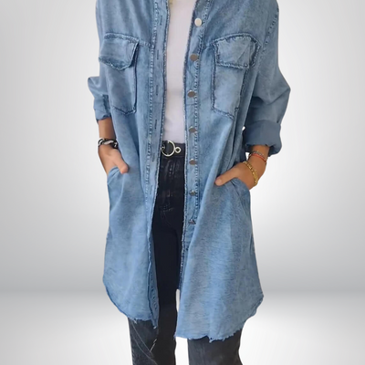 Liv - Long sleeve denim jacket with classic collar