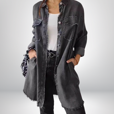 Liv - Long sleeve denim jacket with classic collar