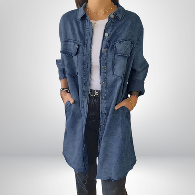Liv - Long sleeve denim jacket with classic collar