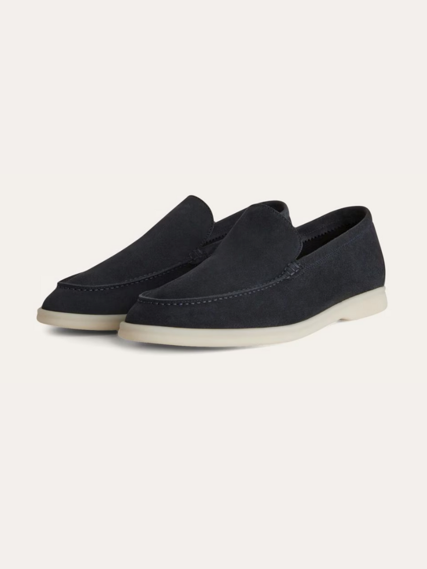 Refined suede loafers - Navy blue