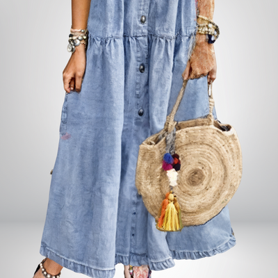 Majken - Soft, buttoned denim dress