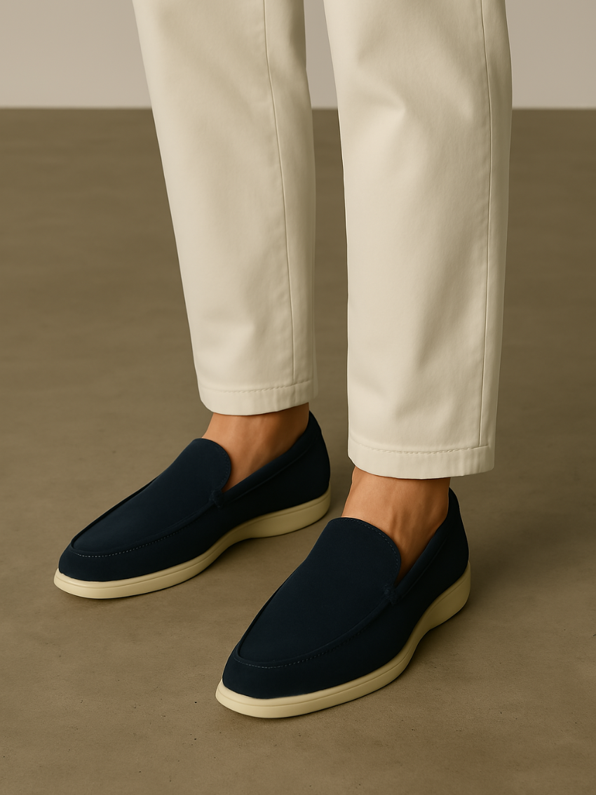 Refined suede loafers - Navy blue