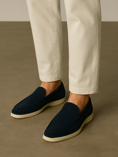 Refined suede loafers - Navy blue