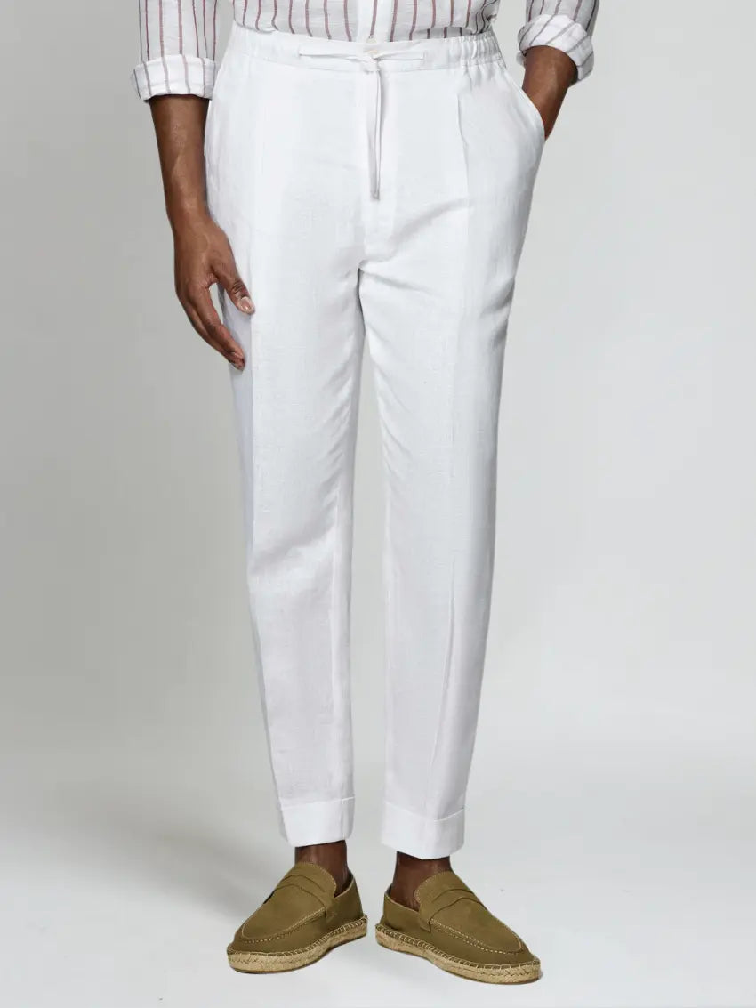 Beach Linen Pants – White