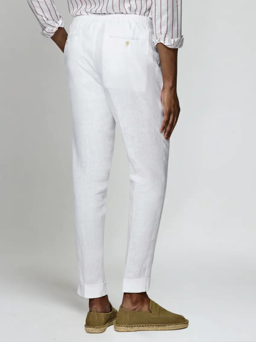 Beach Linen Pants – White