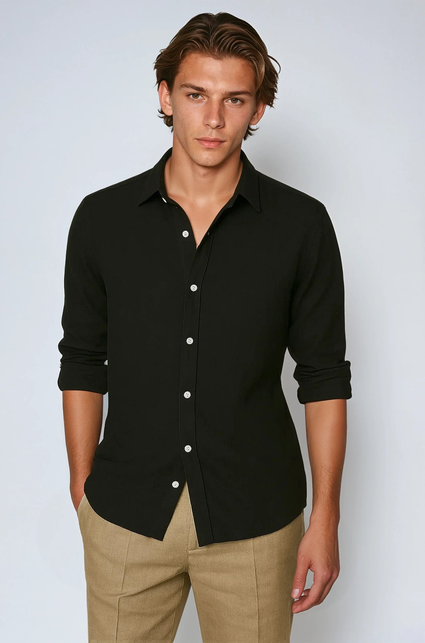 Essential Linen Shirt - Black