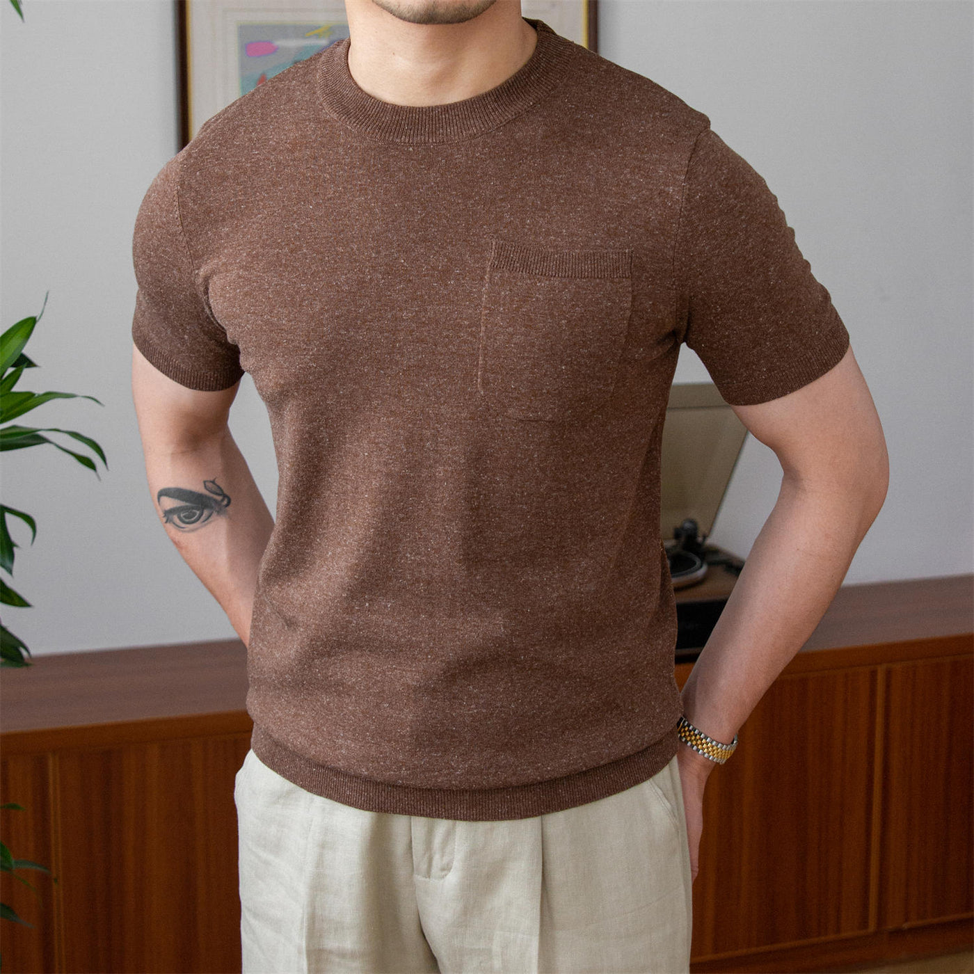 Old Money knit linen blend T-shirt