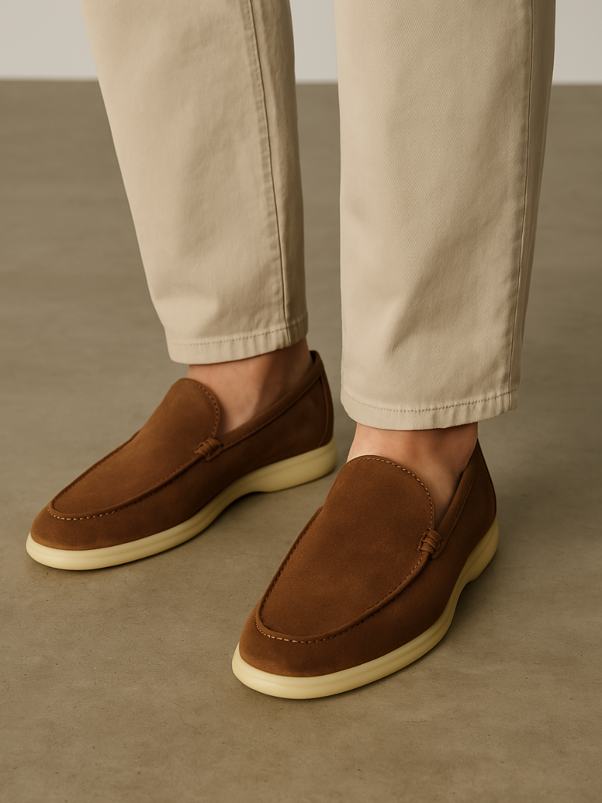 Refined suede loafers – Brown