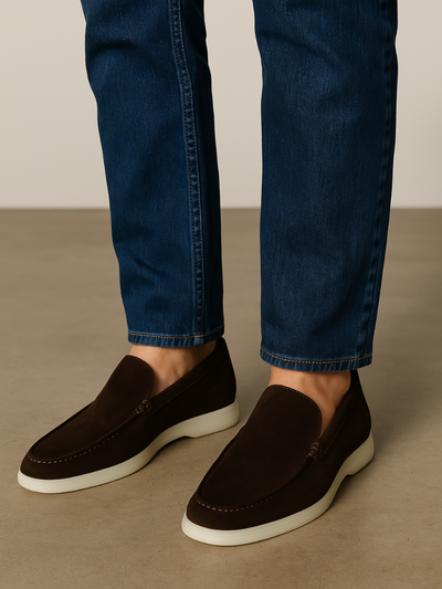 Refined suede loafers – Deep Brown