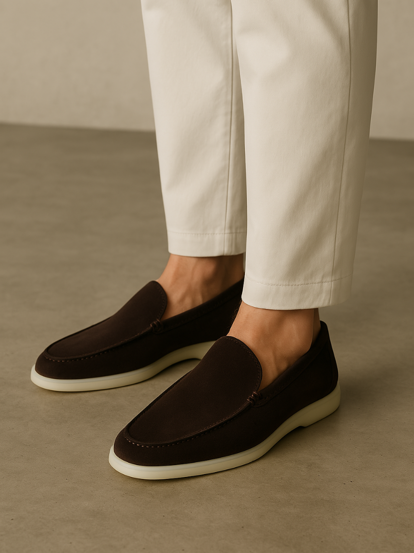 Refined suede loafers – Deep Brown