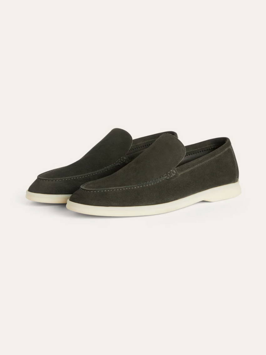 Refined suede loafers – Green