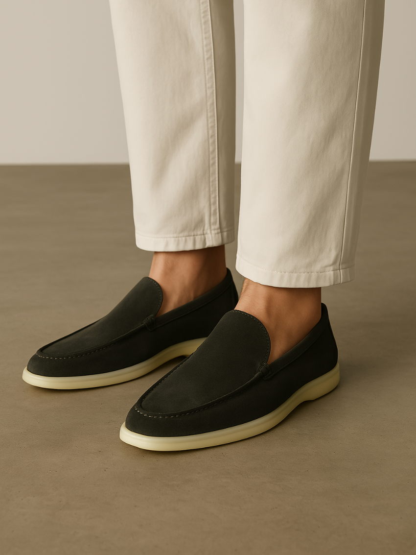 Refined suede loafers – Green