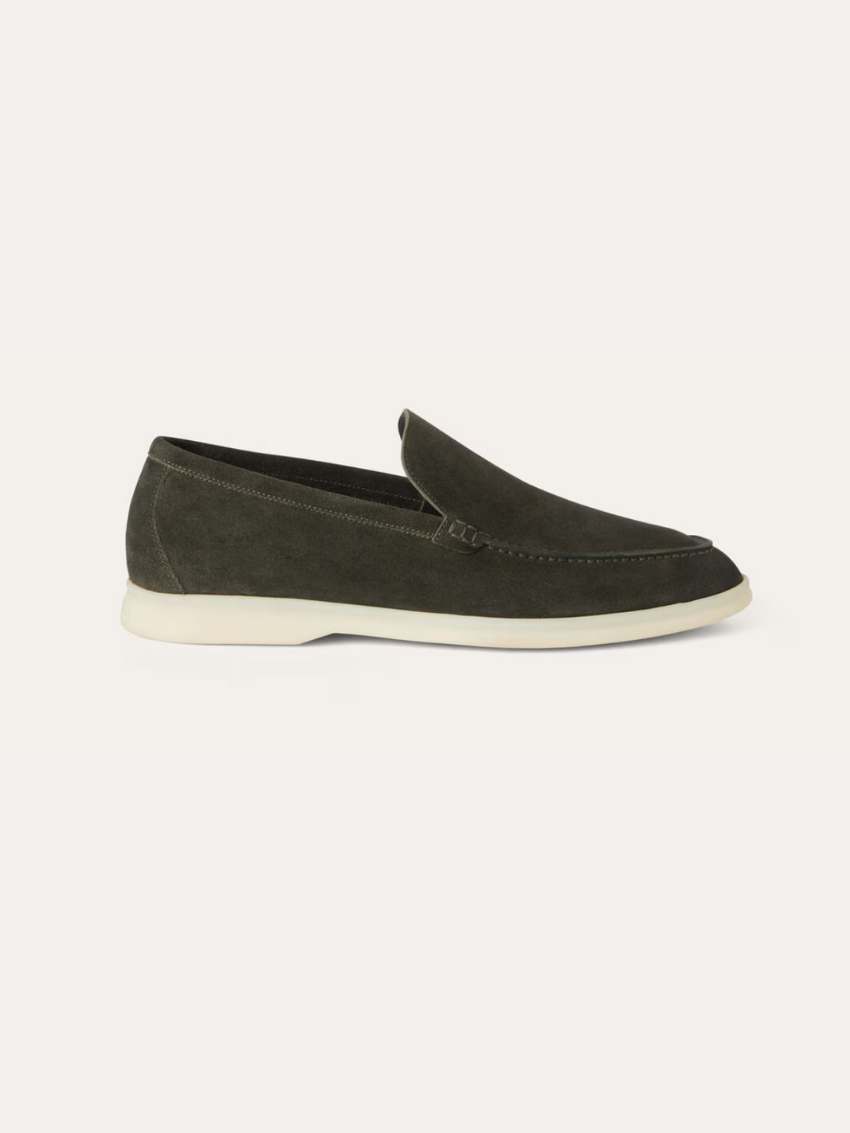 Refined suede loafers – Green