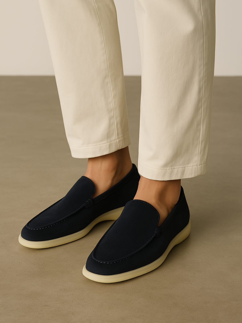 Refined suede loafers - Navy blue