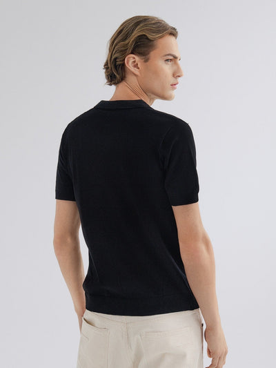 Buttonless polo shirt – Black