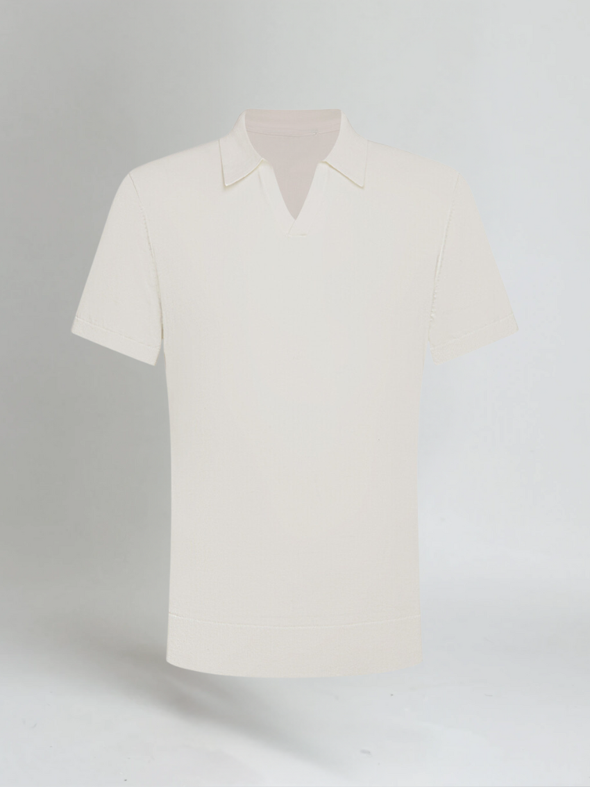 Buttonless polo shirt – White