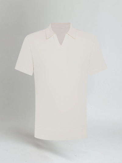 Buttonless polo shirt – White